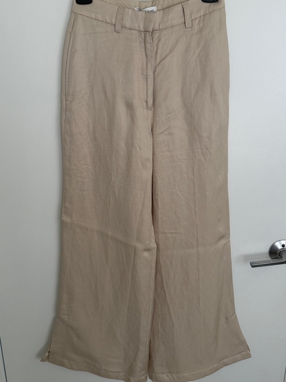 Anine bing Wide-Leg Linen Blend Pants
